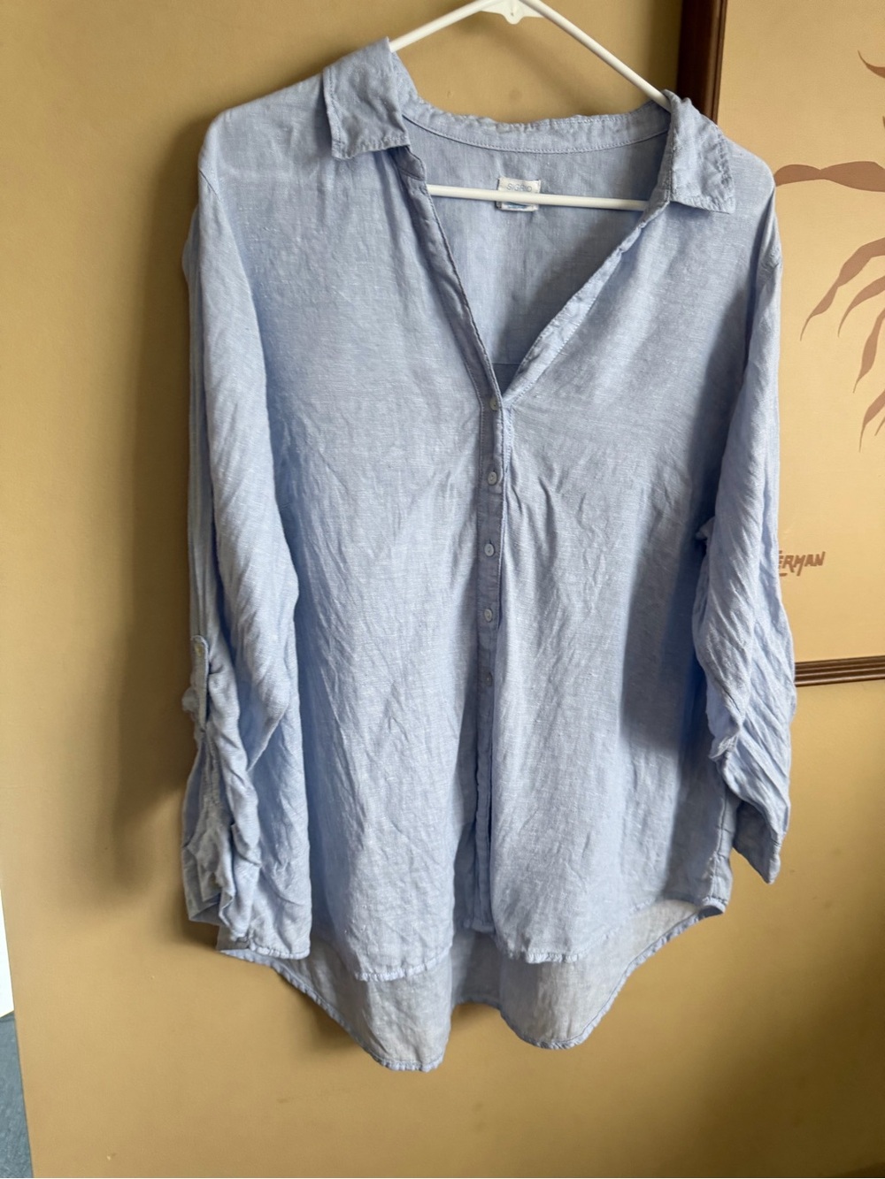 Sigrid Olsen 100% Linen Button-Down Shirt